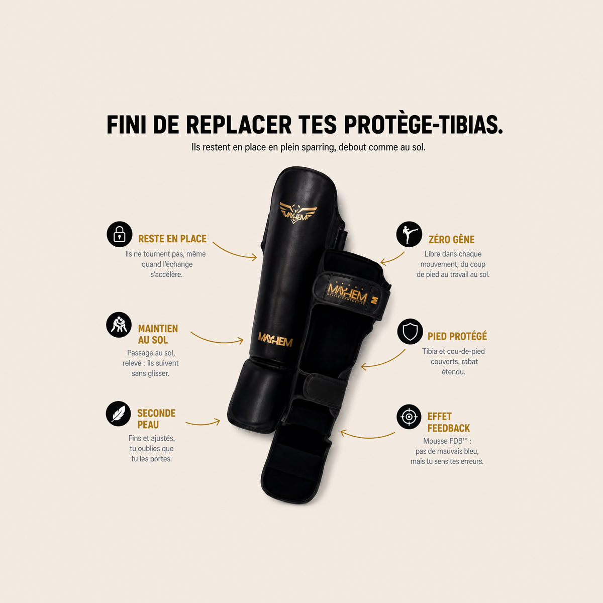 Protège-tibias L1X Striker : fini de replacer tes protège-tibias. Reste en place, maintien au sol, seconde peau, effet feedback